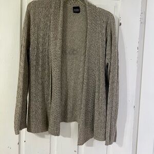 Eileen Fisher Taupe Open Front Cardigan